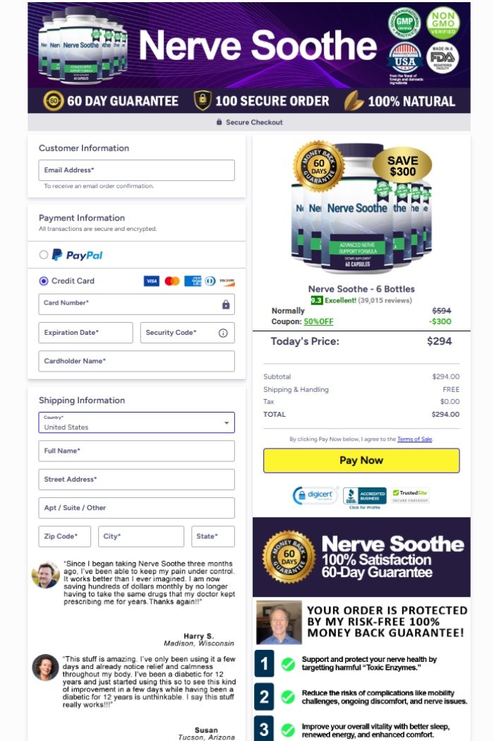Nerve Soothe Official Website Secure Order Page